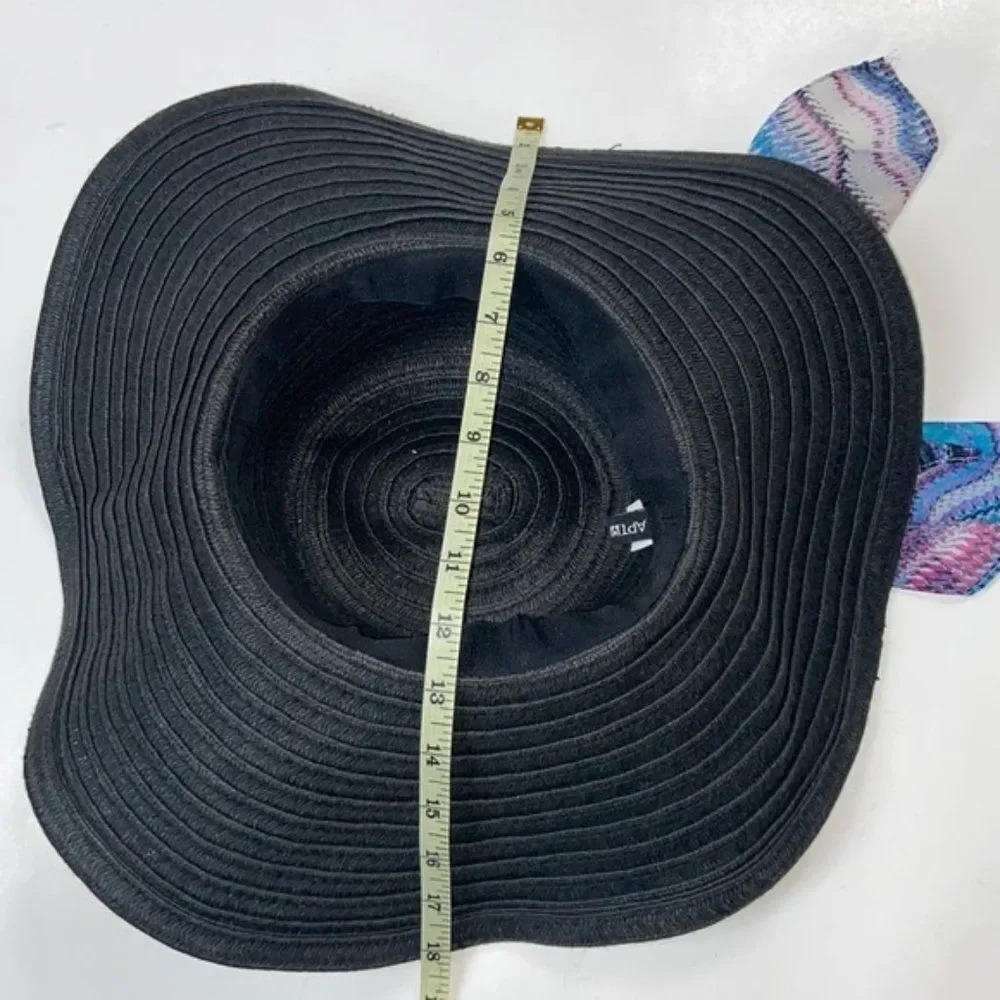 APT 9 Women's Black Summer Beach Straw Sun Hat Size OS - Picture 3 of 10
